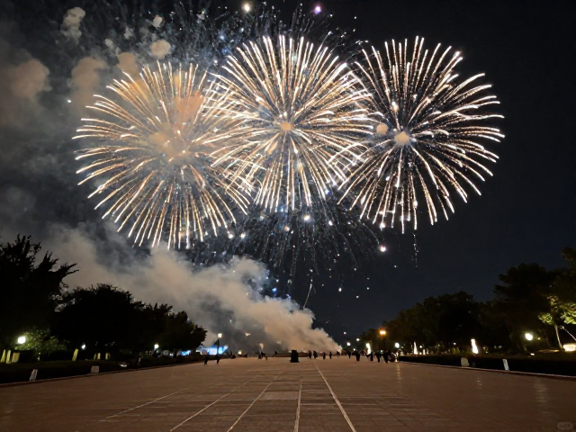 烟花夜景色彩增强技巧,打造公园广场绝美大片,手机一键调色攻略