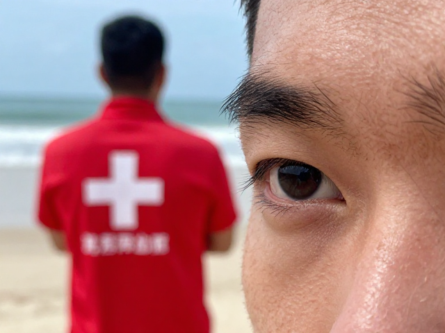 海岸生态机位下的急救联络与眼神特写
