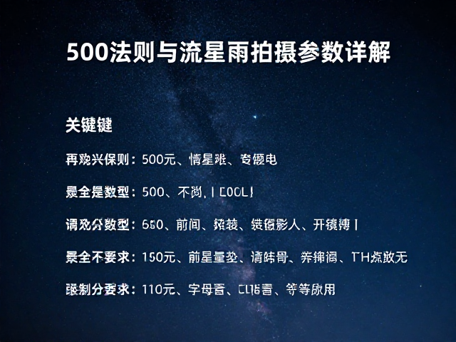 夜空摄影必看，500法则与流星雨拍摄参数详解