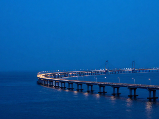 跨海大桥蓝调时刻,静谧夜景灯光攻略