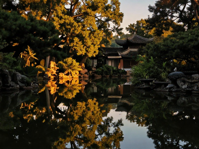 庭院机位指南，低照度柔光捕捉园林倒影夜景，拍出高级感大片