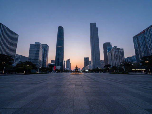暮色参数下的城市地标广场，高动态范围摄影构图与曝光技巧