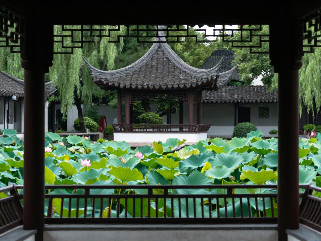 荷塘水榭框景构图，庭院机位拍摄指南，打造绝美古风大片