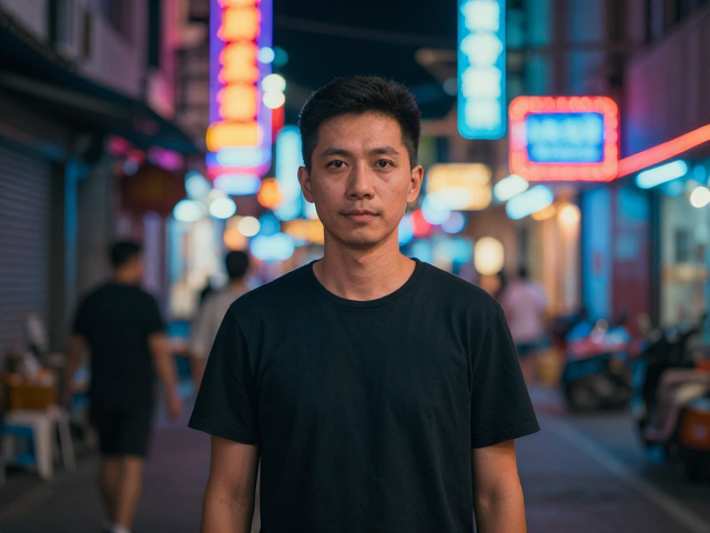 人物居中构图的视觉张力