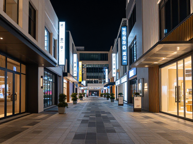 探秘神秘商业街夜景,干净纯净的视觉盛宴与打卡指南