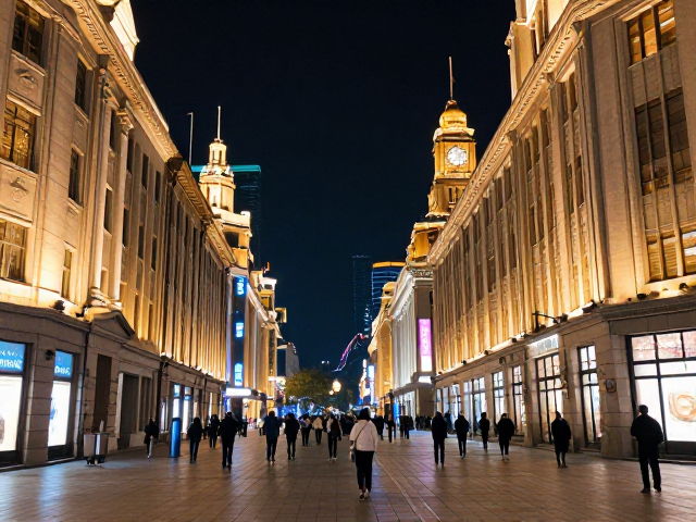 上海南京路繁华夜景摄影,绝美光影捕捉与拍摄技巧