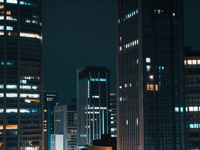 冷调都市感夜景滤镜,建筑灯光下的极致氛围感调色教程
