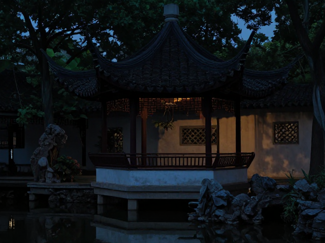 园林机位推荐,亭台倚靠构图指南,夜间人少好拍