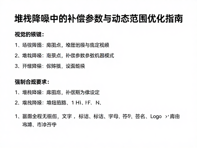 堆栈降噪中的补偿参数与动态范围优化指南