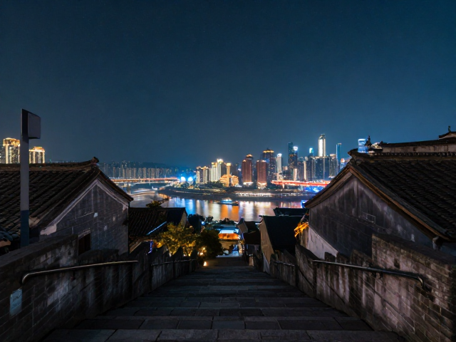 龙门浩老街的石阶与江景的静谧交响