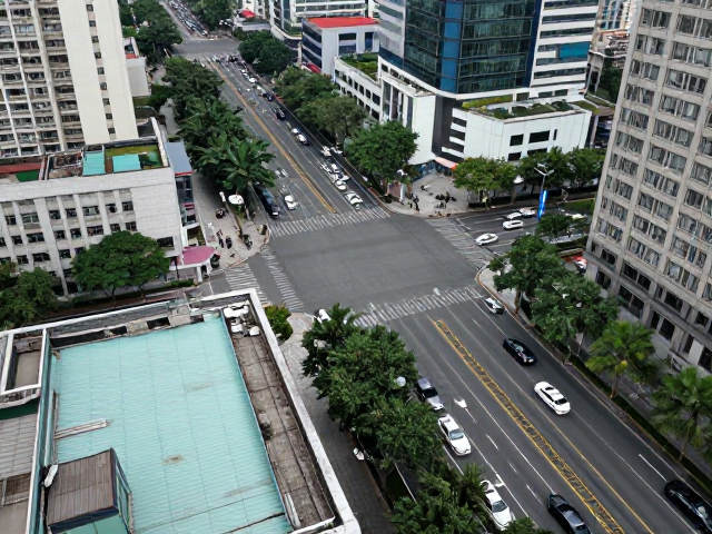 天台机位广角俯拍,捕捉城市道路车流延时摄影教程