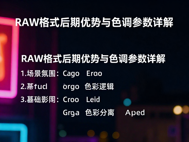 基础影调与色彩分离的参数逻辑