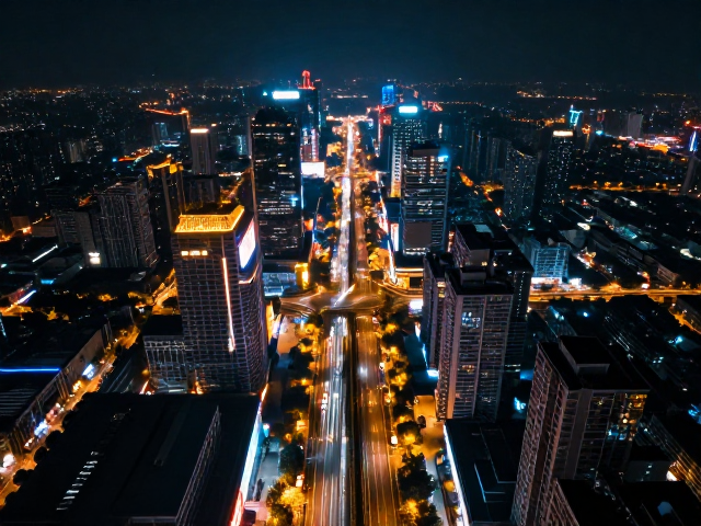 航拍车轨与灯光秀夜景,极致光影盛宴,一秒穿越未来都市