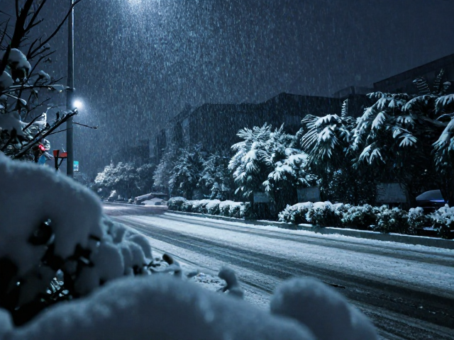 雪天夜景怎么拍?前景遮挡与雨雪防护技巧,打造电影感大片
