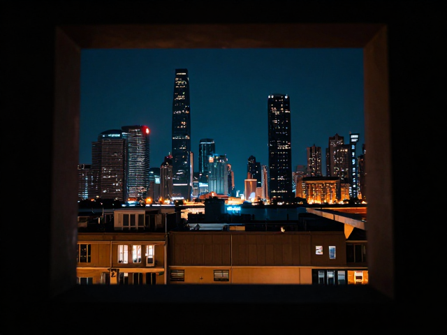 室外夜景拍摄技巧,利用框架式构图与局部提亮打造电影感大片