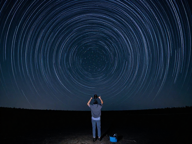 光绘摄影教程,手动对焦,B门拍摄,轻松画出星空轨迹