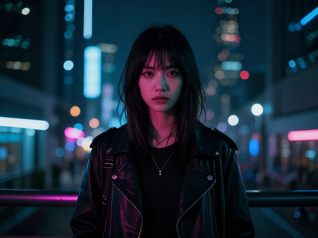 PS精修教程,人物与赛博朋克夜景完美融合,打造爆款视觉大片