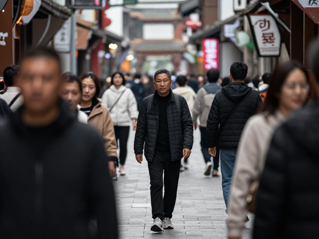 人流稳定,人物居中,拍出高级感街拍