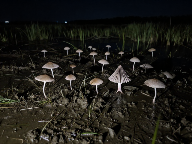 暗夜湿地的光影博弈