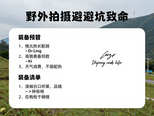 装备清单需覆盖极端场景