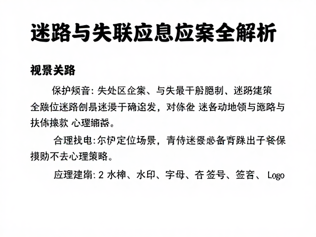 迷路场景下的定位策略与心理建设