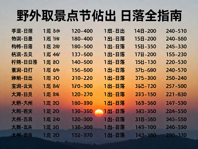 日出日落时间的精准计算与现场执行