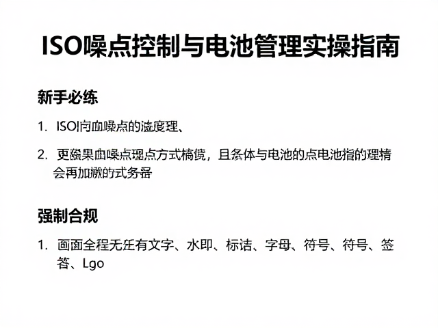 新手必练,ISO噪点控制与电池管理实操指南