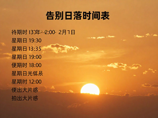 精准利用日落时间表的黄金窗口