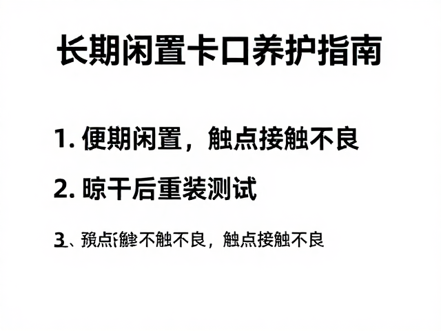 触点接触不良的预检与重装测试规范