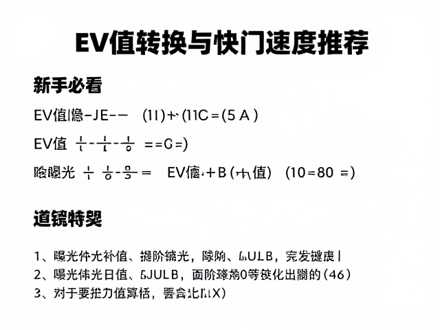 新手必看,EV值转换与快门速度推荐,辅助工具一键搞定