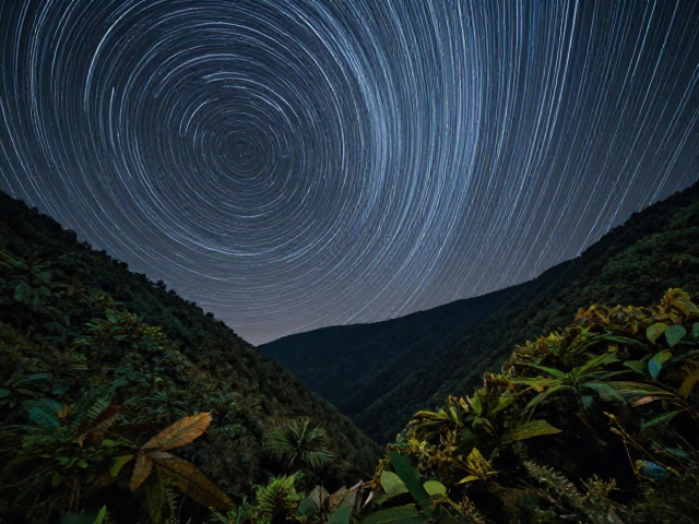 山谷林间实拍,星轨与长时间曝光的色彩分级秘籍