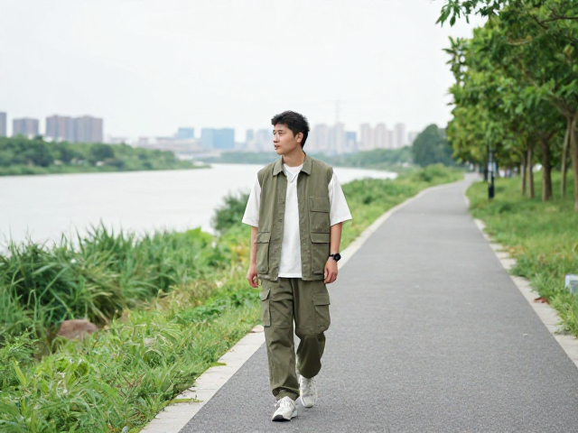 城市边缘郊外河岸步道打卡,休闲工装风出片指南