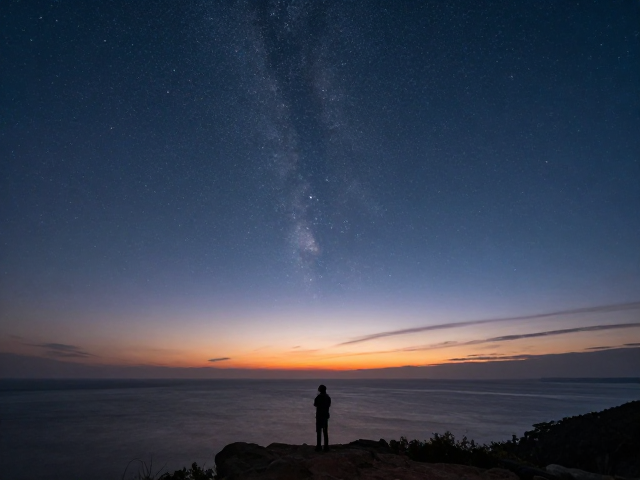 星空摄影师分享,海岸线日出日落下的星空广角拍摄技巧与构图指南