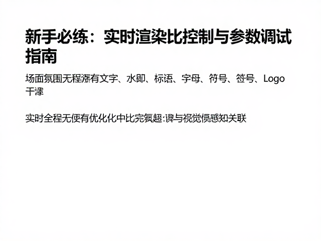 新手必练,实时渲染优化中的信噪比控制与参数调试指南