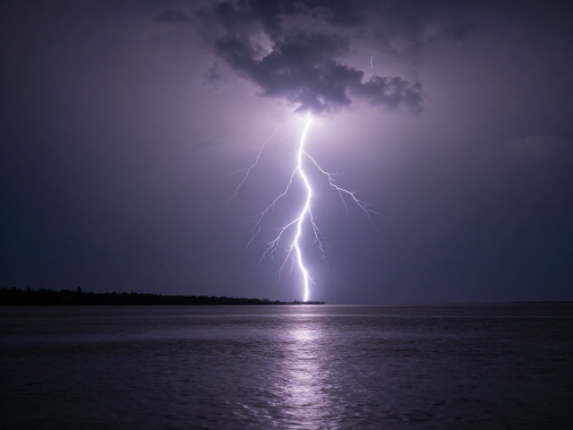 雷电夜水岸风光,自然杂志封面级摄影构图与景物搭配指南