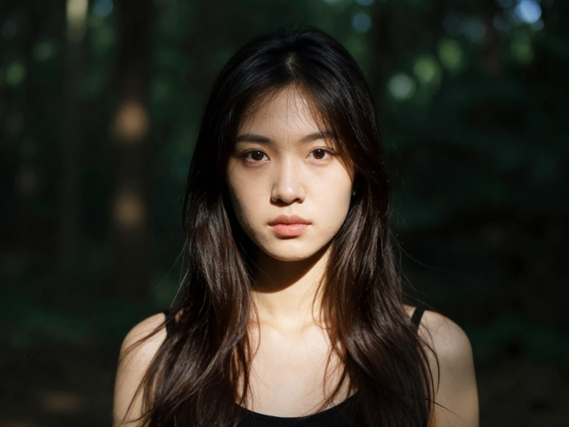 森林光影下的户外人像,边缘锐度提升技巧,打造极致质感大片