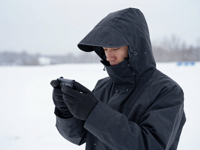 雪地拍摄防雨罩全程佩戴,盲操按键设计让拍摄更跟手