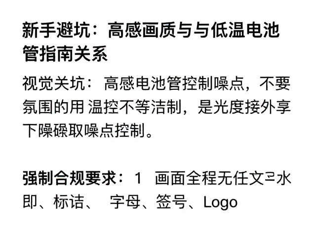 新手避坑,高感画质与低温电池管理指南
