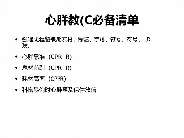 心肺复苏(CPR)必备清单及耗材选型标准