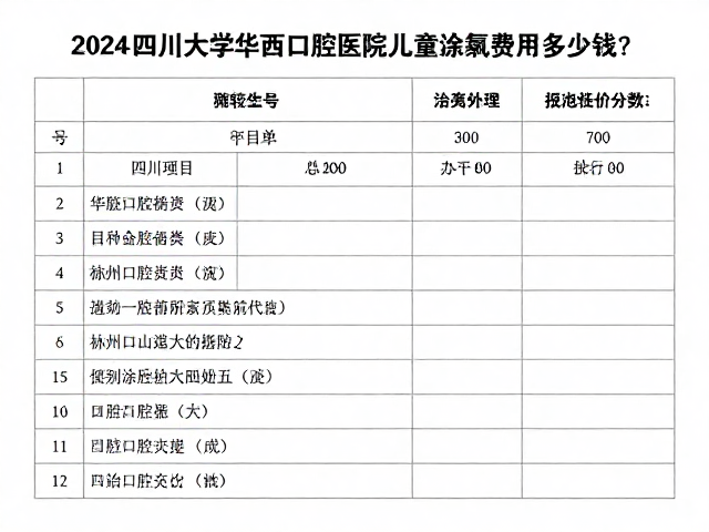 2024四川大学华西口腔医院儿童涂氟费用多少钱？口腔外科报价一览