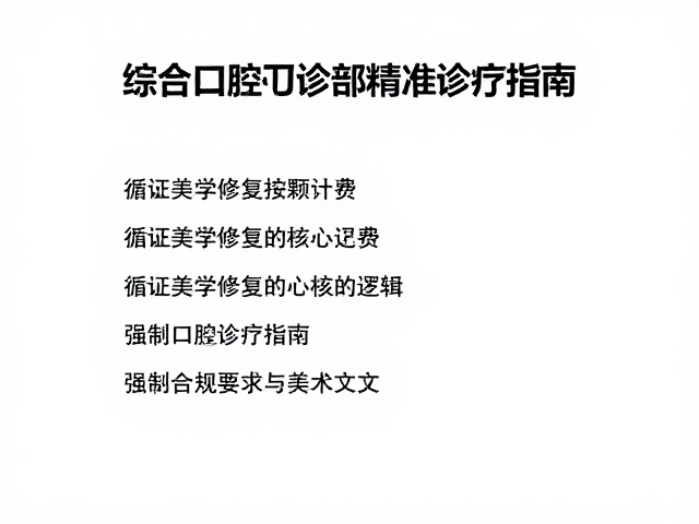 循证美学修复按颗计费,综合口腔门诊部精准诊疗指南