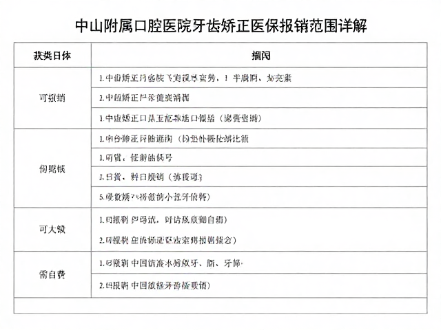可报销与需自费的具体项目拆解