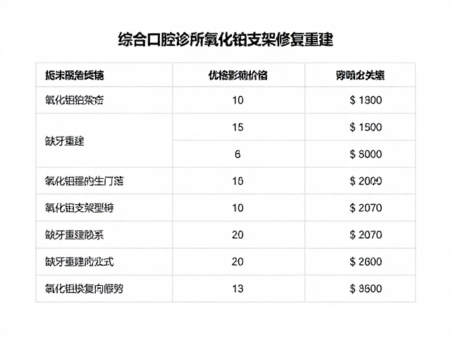 氧化铝支架修复的费用构成与价格影响因素
