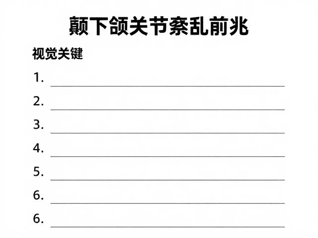 口腔健康问卷自测，颞下颌关节紊乱前兆？