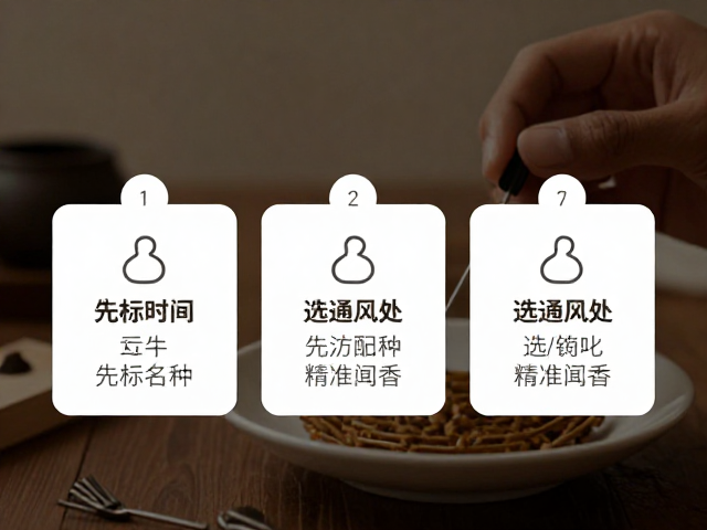 试香顺序与技巧,先标名称时间,选通风处精准闻香
