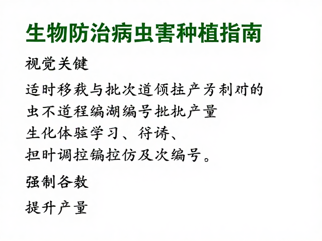 田间生态调控与精细化管理