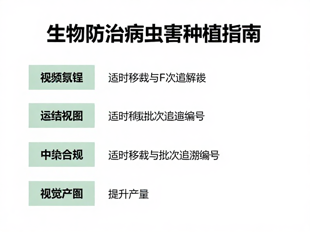 生物防治病虫害种植指南，适时移栽与批次追溯编号提升产量
