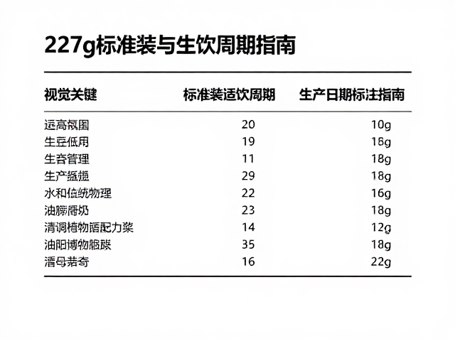 227g标准装适饮周期与生产日期标注指南