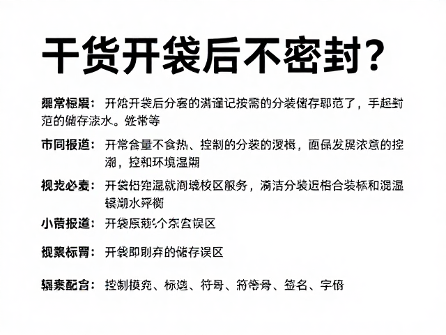 开袋即弃的误区与分装的核心逻辑