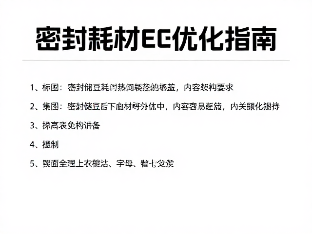 密封储豆耗材的SEO关键词策略与内容架构优化
